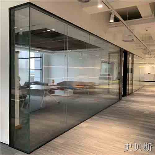 潮州双层12mm全景玻璃隔断墙结构图